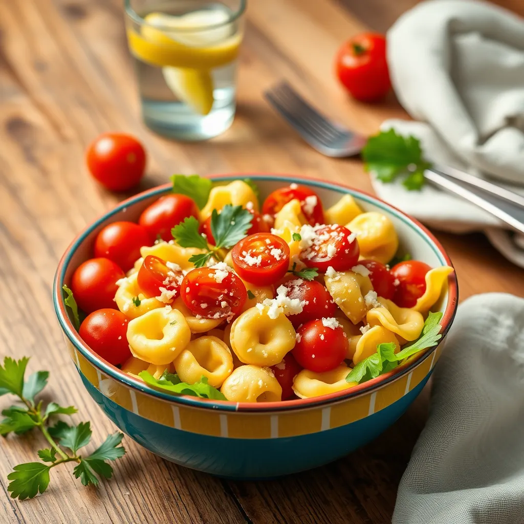 Przepis na sałatkę z tortellini i pomidorami - lekka i apetyczna opcja na stół