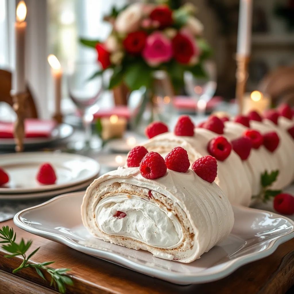 Przepis na roladę bezową z malinami - słodki przysmak na święta