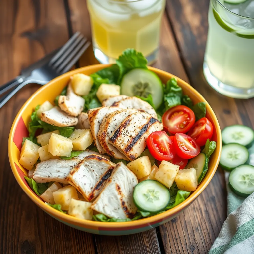 Przepis na sałatkę z kurczakiem i ananasem - lekka i smaczna przystawka