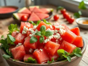 Sałatka z arbuzem i fetą – przepis